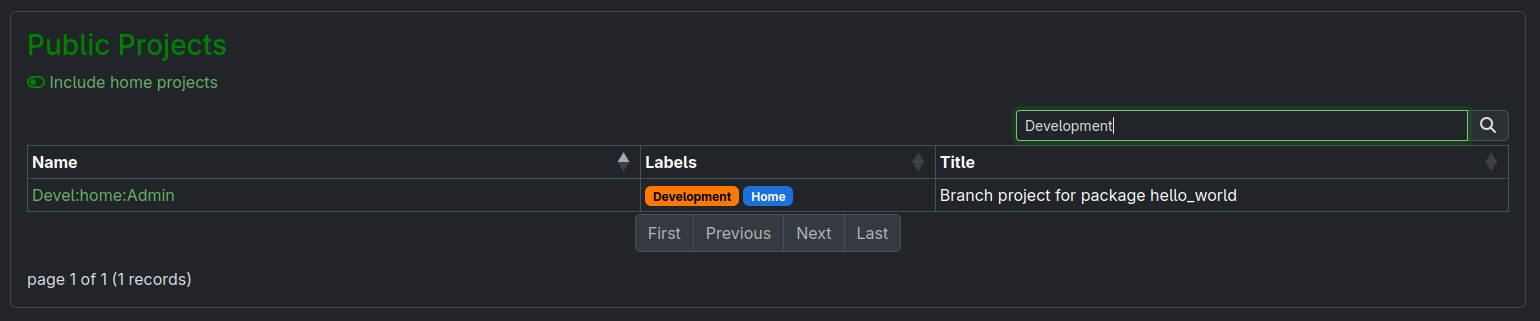 Search projects having specific labels Search projects having specific labels