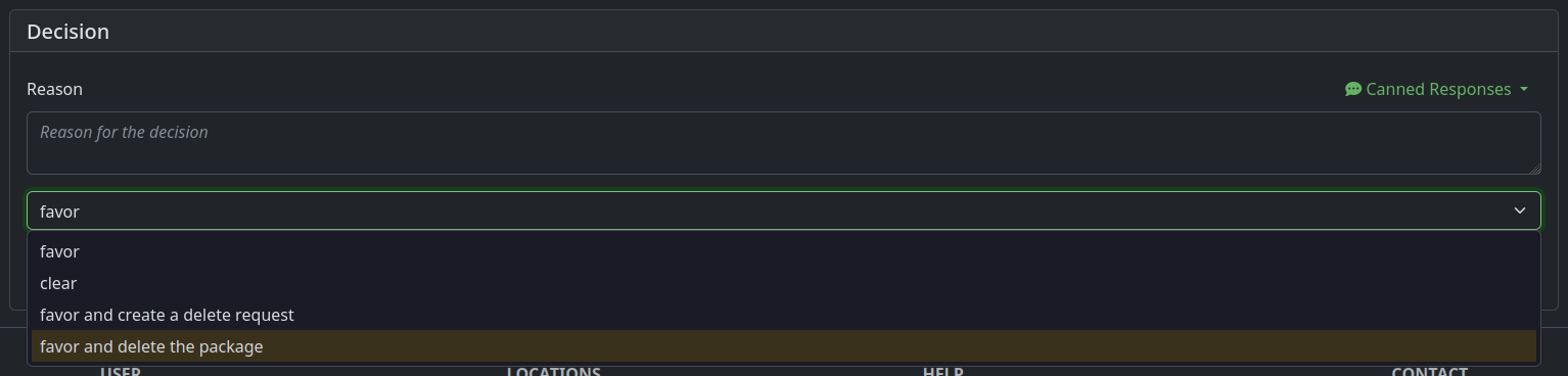 Delete project decision