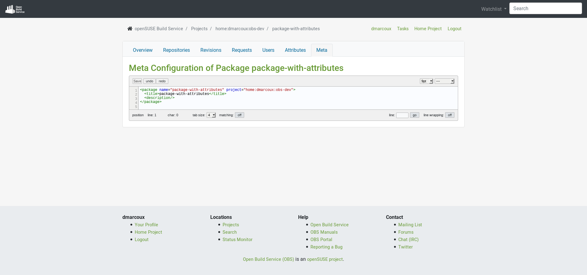 Package meta configuration in new UI