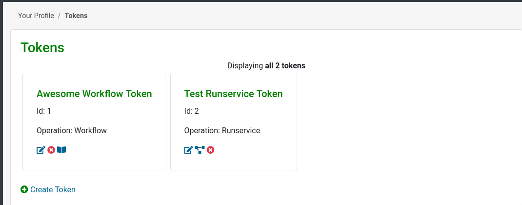 Latest version of the tokens web UI
